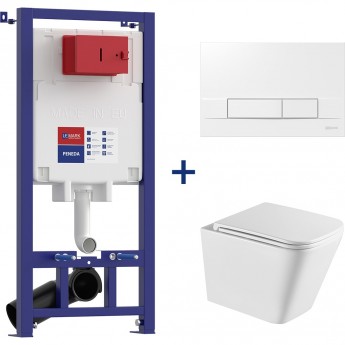 Сет: Инсталляция LEMARK PENEDA для унитазов + кнопка смыва BIT белый глянец + унитаз FLOREX белый глянец