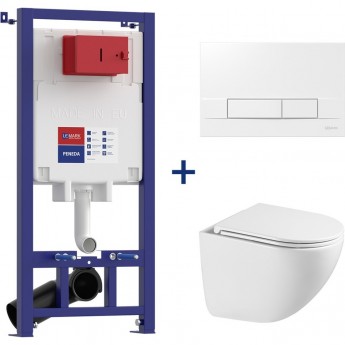 Сет: Инсталляция LEMARK PENEDA + кнопка смыва BIT белый глянец + унитаз GLAZER белый глянец